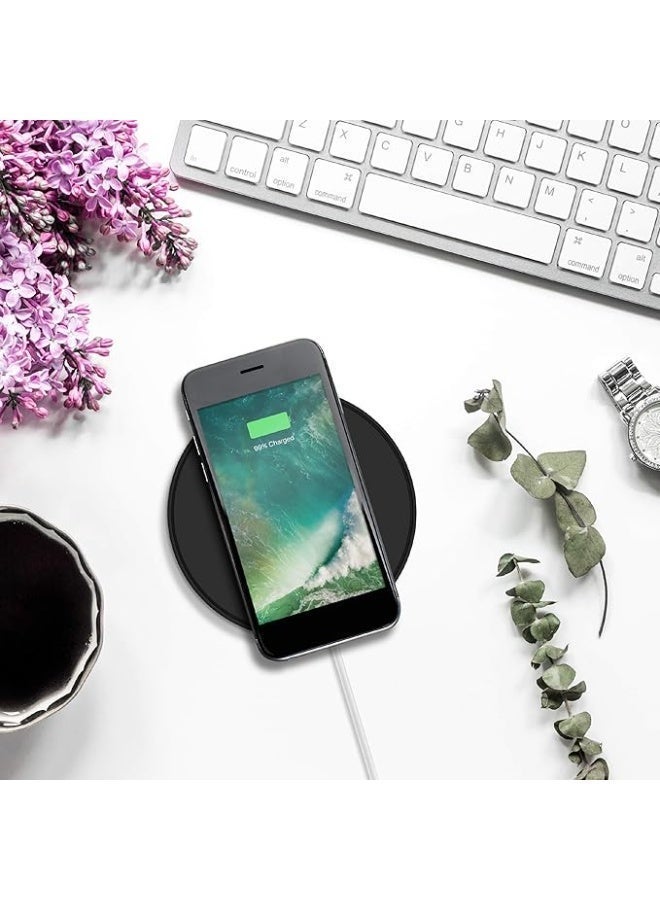 جوس لوحة شحن لاسلكية JUICE متوافقة مع معيار QI بقدرة 10 واط، للشحن السريع لهواتف Apple iPhone وSamsung وHuawei، باللون الأسود. - Image 2